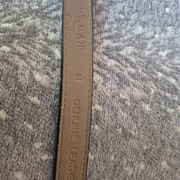 OSCAR DE LA RENTA Black Leather Belt with Gold Studs SIZE M - Picture 5 of 9